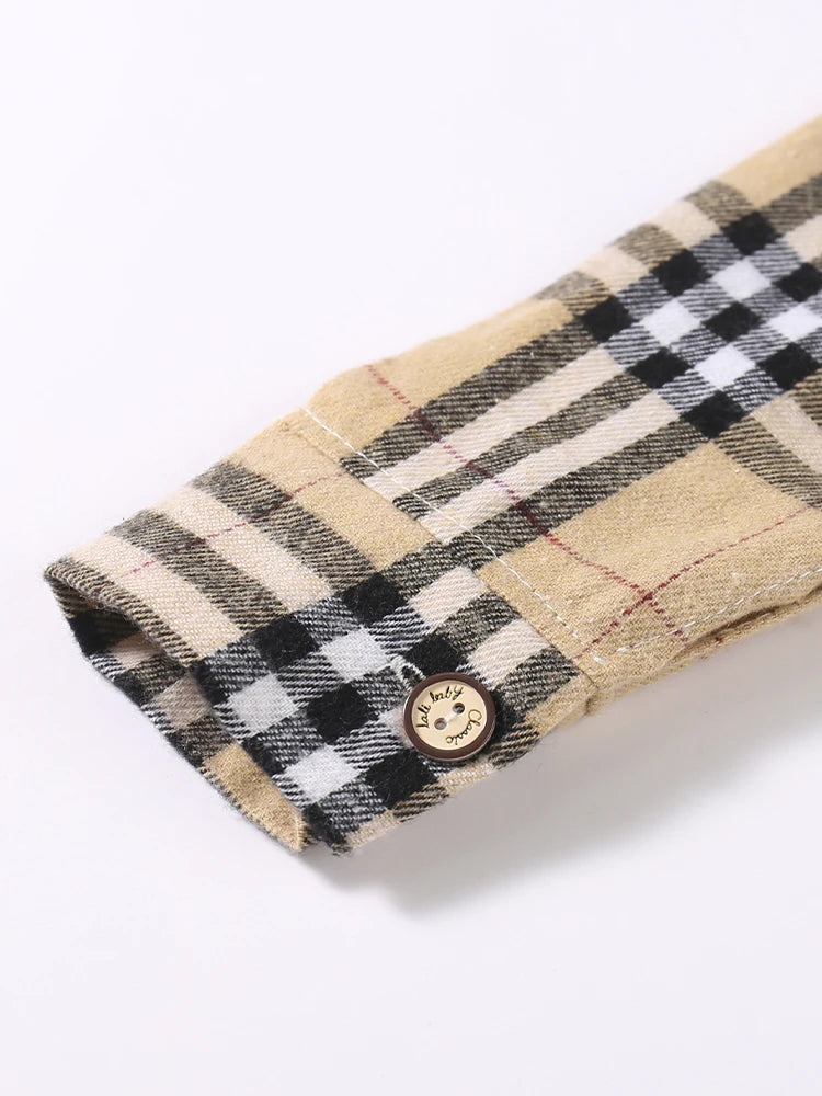 Cotton Plaid Shirt for Kids - Comfortable Long Sleeve Top with Lapel Collar for Boys and Girls 2 - 8 Years