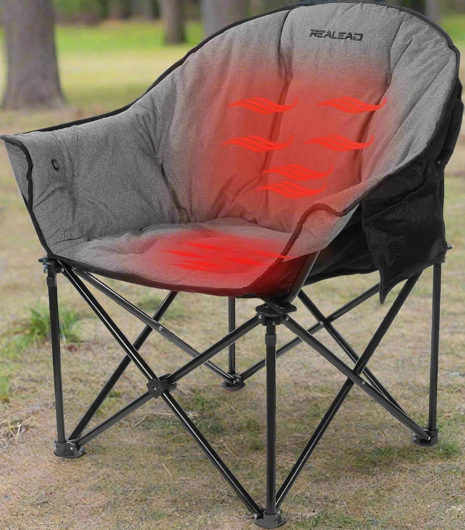 Oversized Heated Camping Chair | Fully Thick Padded | Heated Chairs for Outdoor Sports with Back and Seat Heating