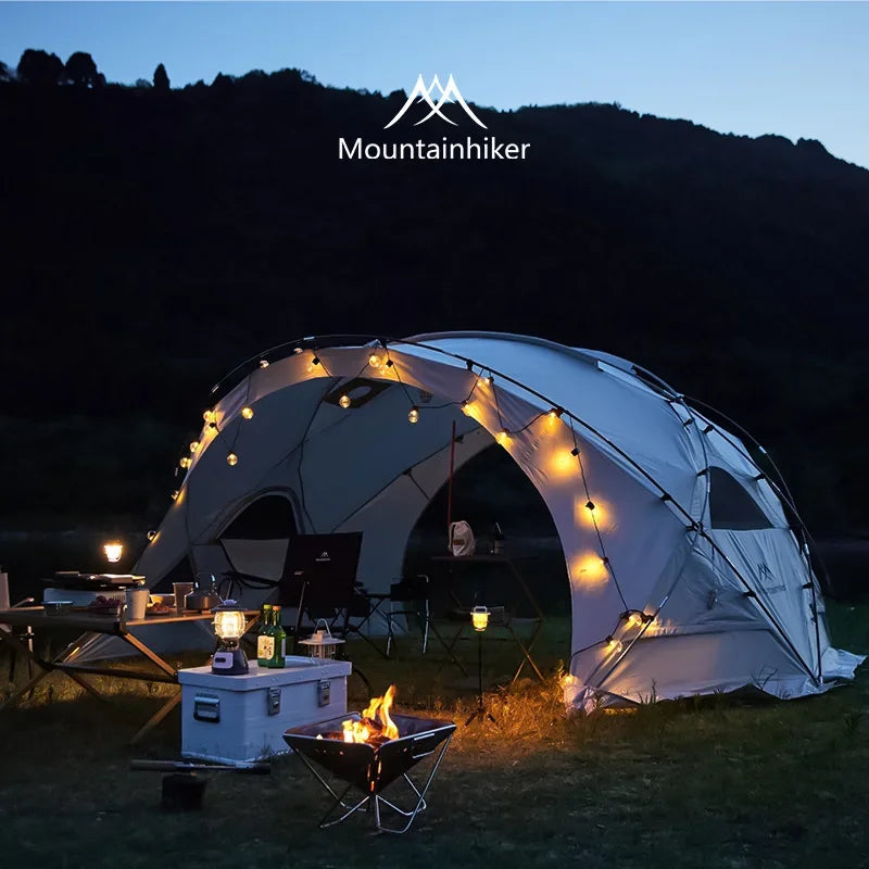 Rainproof Mountainhiker 15D Oxford Dome Tent - 5-8 Person Spring & Winter Tunnel Shelter for Camping and Leisure Activities