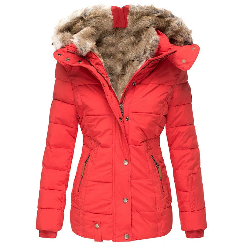 Women’s Slim Fit Fleece Lined Parka Jacket | Warm Winter Coat with Generous Hood and Functional Pockets