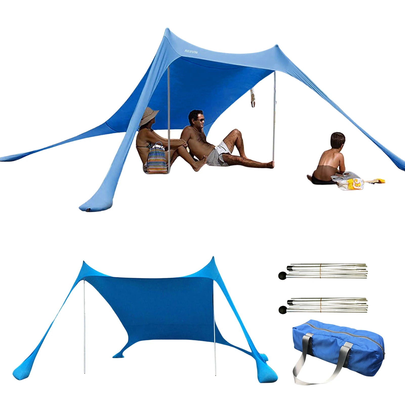 Beach Shade Tent - Lightweight - Water-Resistant and Windproof One-Piece Canopy for Outdoor Adventures