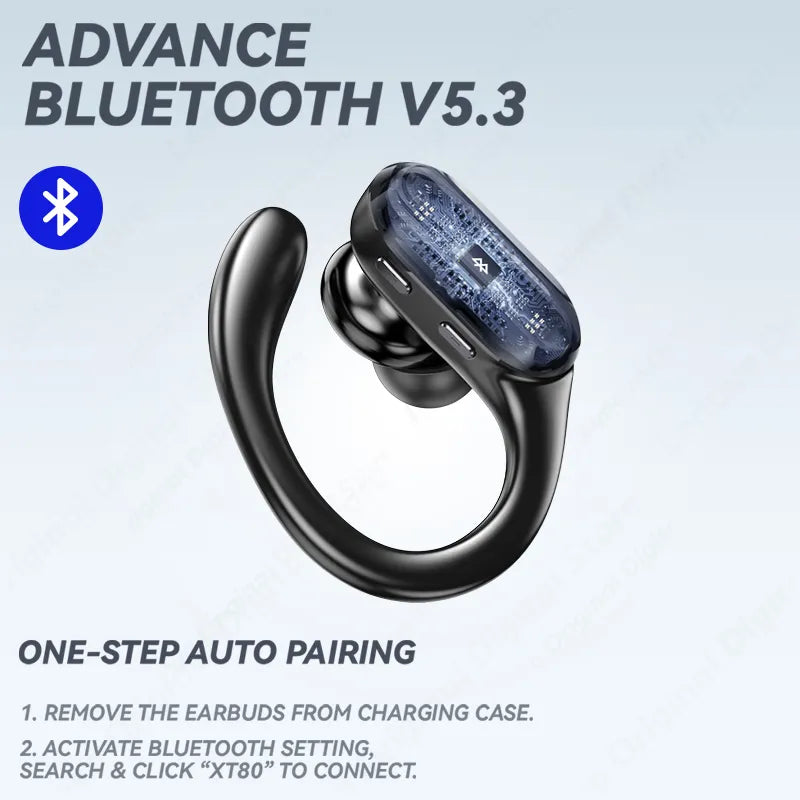 Lenovo Wireless Headphones with Mic and Controls - XT80 Bluetooth 5.3 Earbuds with Noise Reduction and Waterproof Design