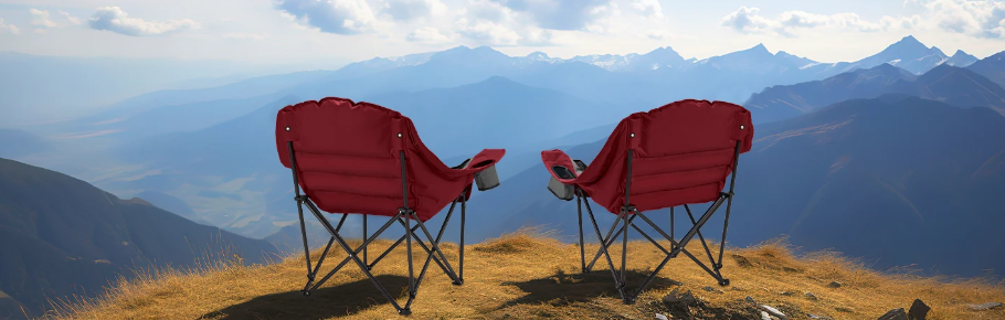 Heavy Duty Portable Camping Chair with Cup Holder, Side Pocket and Carry Bag - Can Support Up To 400lbs