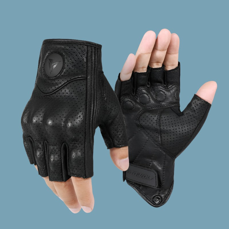 MOTOWOLF Unisex Real Leather Motorcycle Gloves Waterproof Windproof Breathable Touchscreen Year-round Use