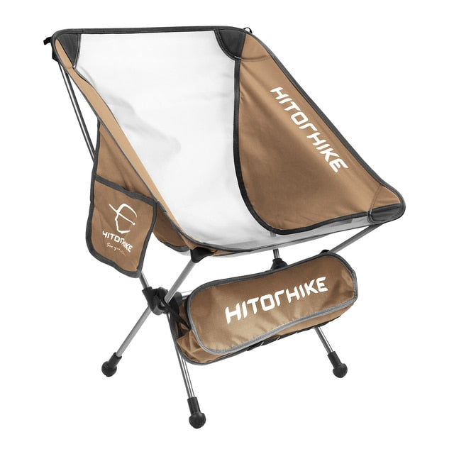 HITORHIKE Portable Lightweight Camping Chairs with Side Pocket Storage Bags - Durable Aluminum Frame - Includes Carrying Bag