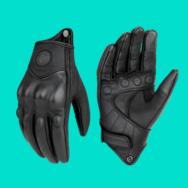 MOTOWOLF Unisex Real Leather Motorcycle Gloves Waterproof Windproof Breathable Touchscreen Year-round Use