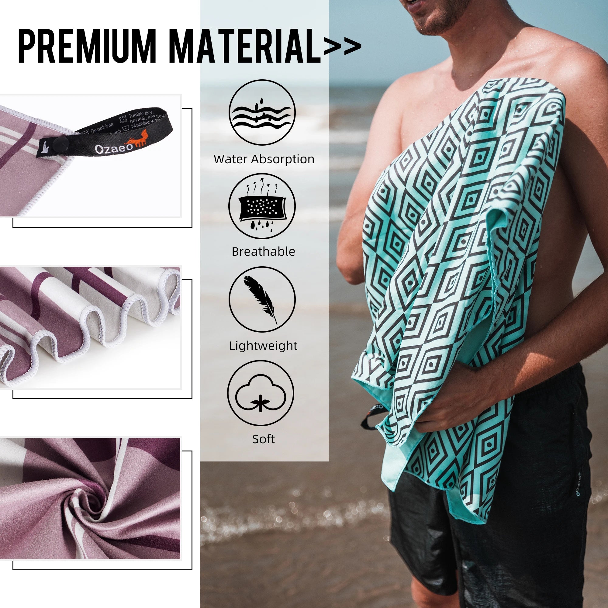 Fast-Drying Microfiber Travel Towel for Outdoor Enthusiasts - Soft - Absorbent - Lightweight