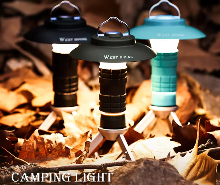 WEST BIKING Portable Camping Light with Magnetic USB Rechargeable - 3 Lighting Modes