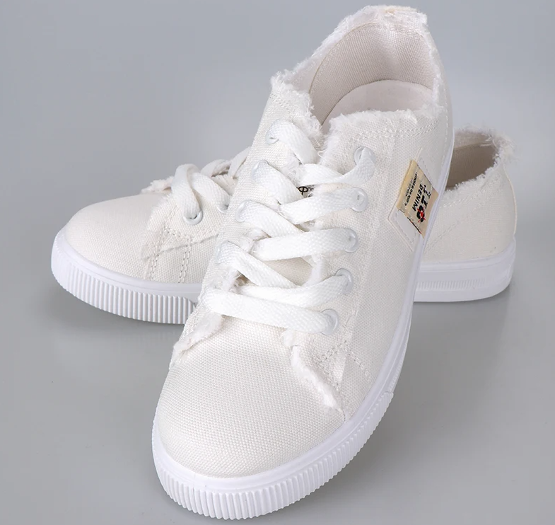 Women's Denim Canvas Shoes - Flat and Feminine Sneakers - Perfect for Casual Wear