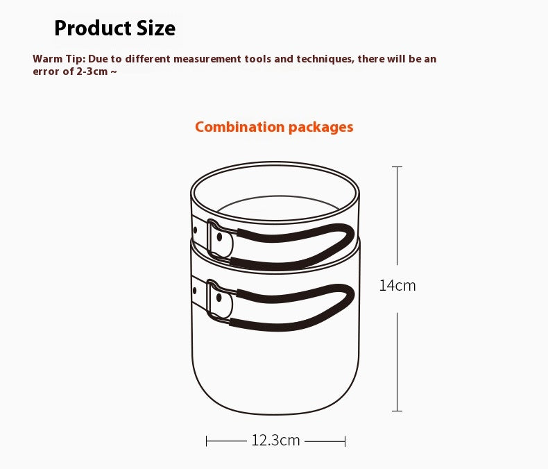 Durable Hard Alumina Portable Camping Pot and Cookware Set with Cover