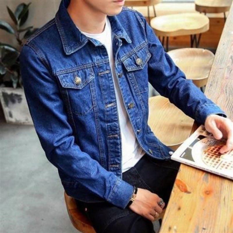 Men's High-Quality Denim Jacket with Pockets - Stylish and Durable Casual Outerwear