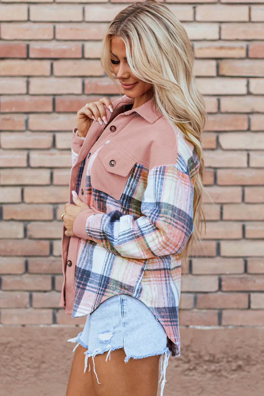 Women’s Plaid Button-Up Long Sleeve Shacket | Stylish & Comfortable