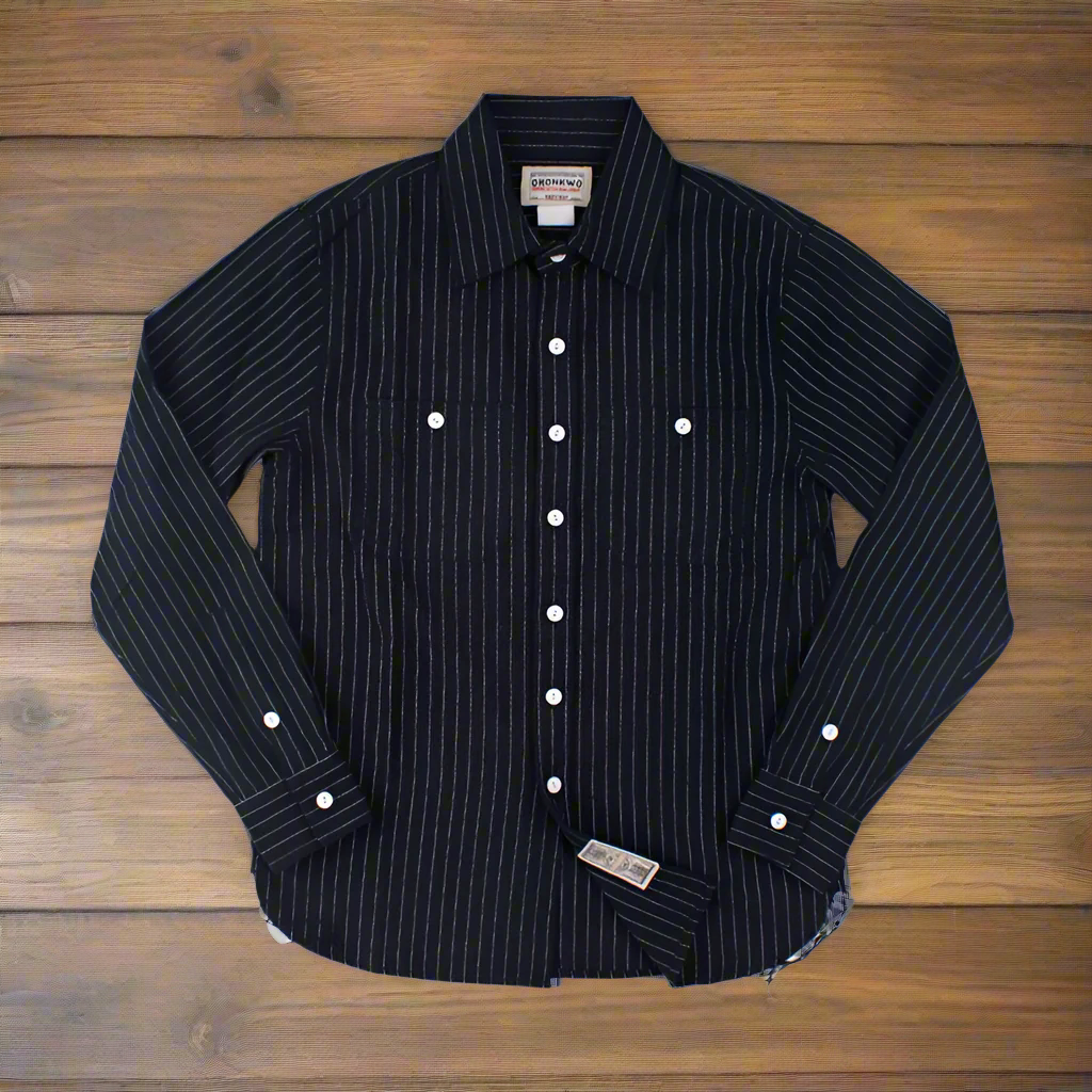 Men's Vintage Striped Long Sleeve 100% Pre-shrunk Cotton Slim Fit Shirt - Timeless Western Workwear Style