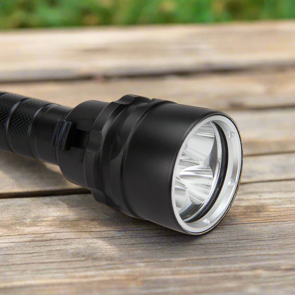 Waterproof UV LED Flashlight with 2000LM - 100m Range - Durable Aluminum Alloy Construction