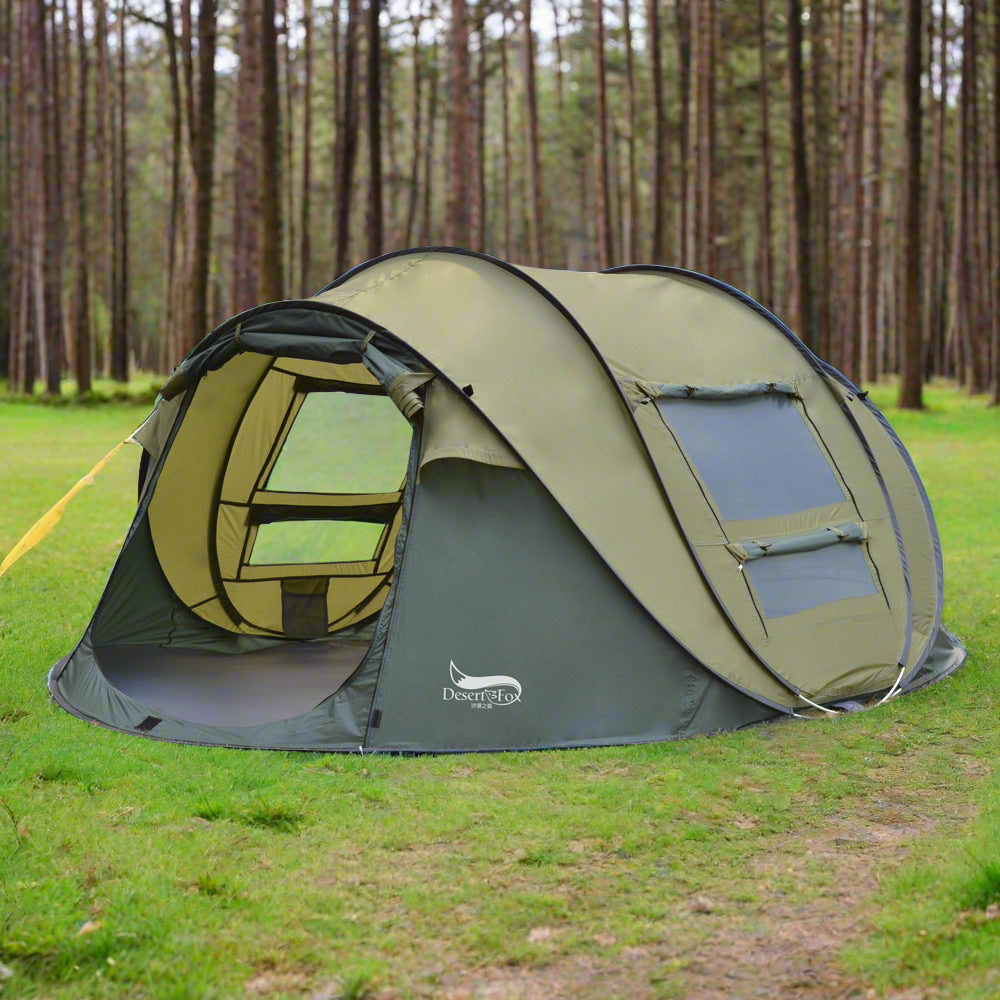 Desert&Fox Outdoor Camping Automatic Tent with Oxford Cloth Body and Glass Rod Bracket