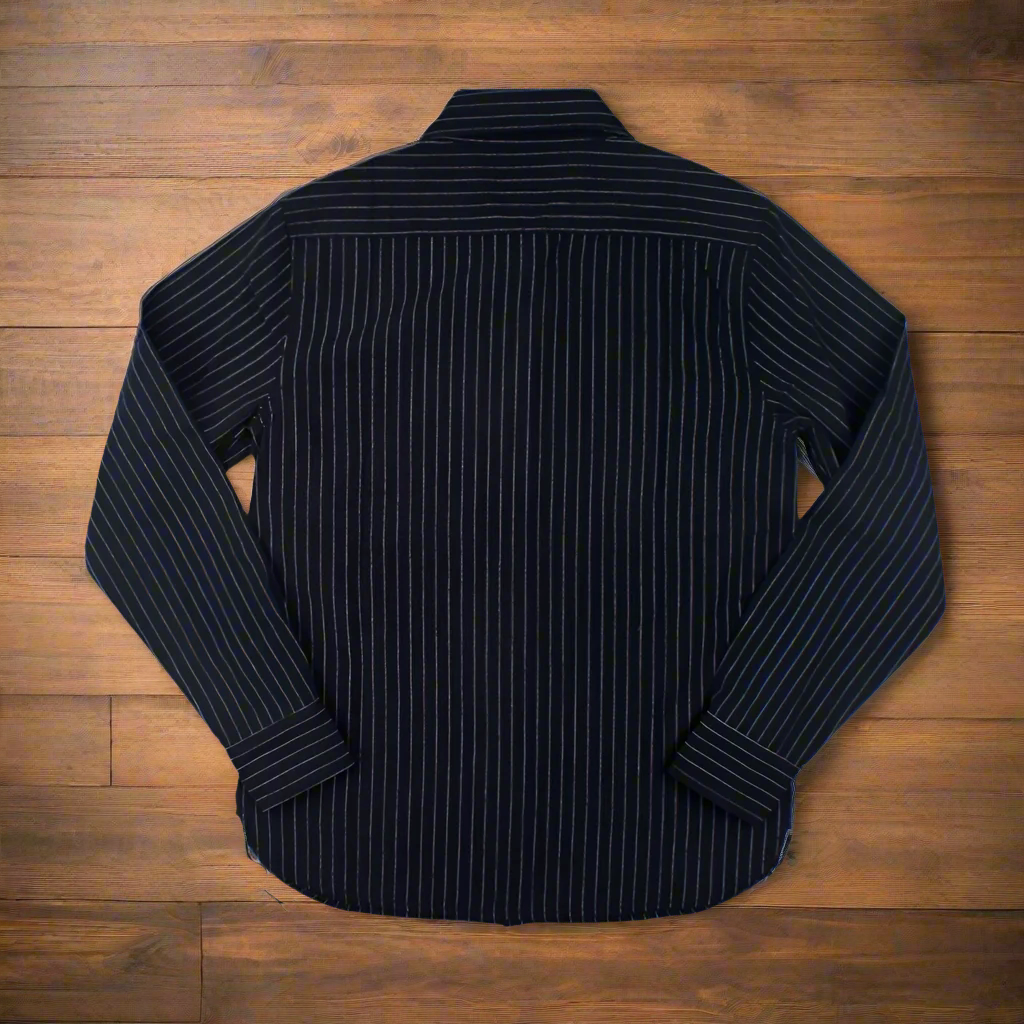 Men's Vintage Striped Long Sleeve 100% Pre-shrunk Cotton Slim Fit Shirt - Timeless Western Workwear Style