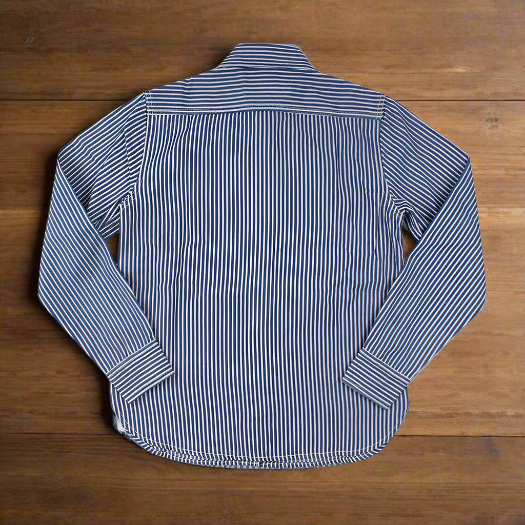 Men's Vintage Striped Long Sleeve 100% Pre-shrunk Cotton Slim Fit Shirt - Timeless Western Workwear Style