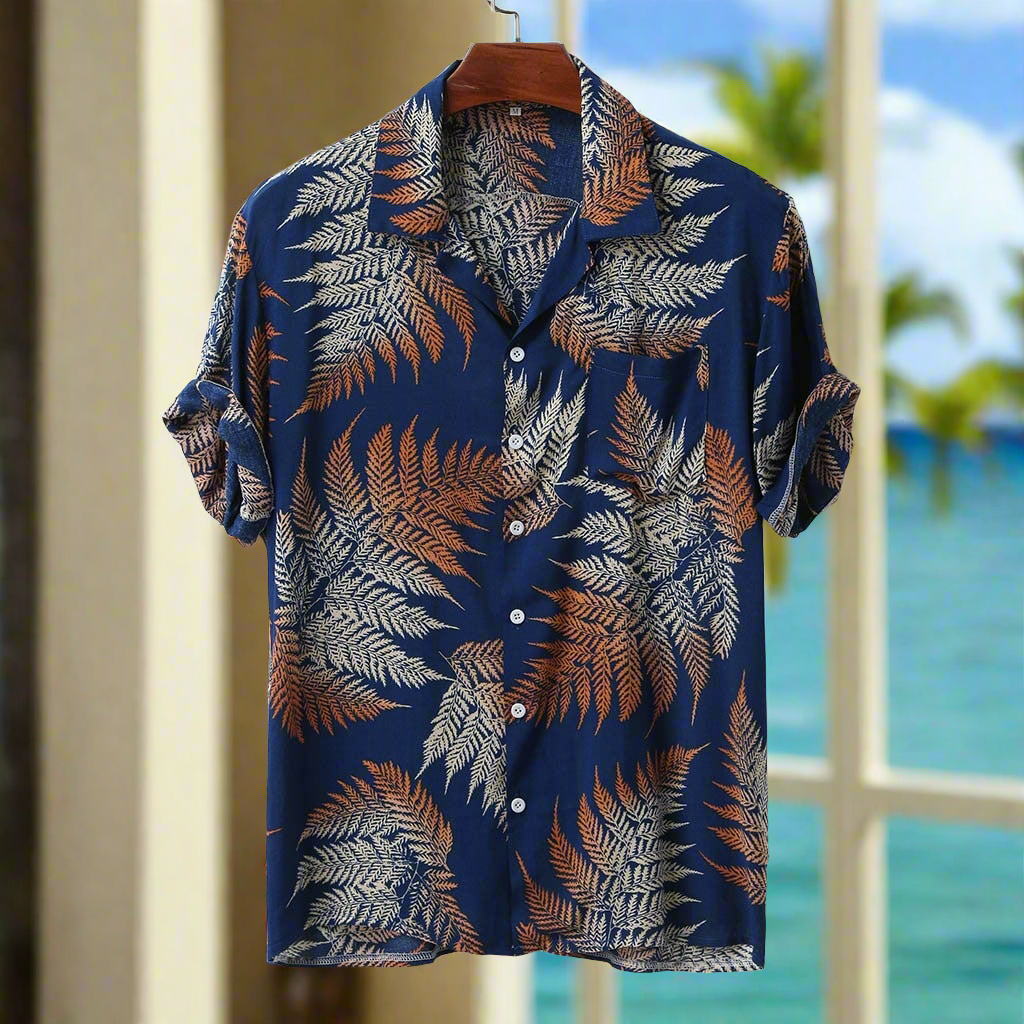 Men's High-Quality Breathable Hawaiian Short Sleeve T-Shirt - Modern Fit Polyester Fabric - Durable and Stylish - Ideal for Any Event