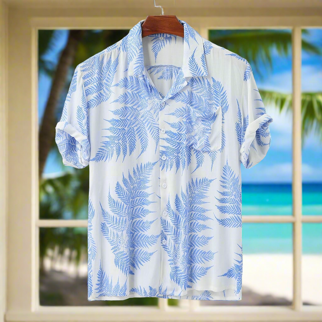 Men's High-Quality Breathable Hawaiian Short Sleeve T-Shirt - Modern Fit Polyester Fabric - Durable and Stylish - Ideal for Any Event