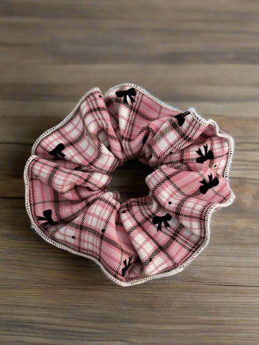 Plaid Elastic Hair Scrunchy Set - 3-Piece Durable Hair Ties