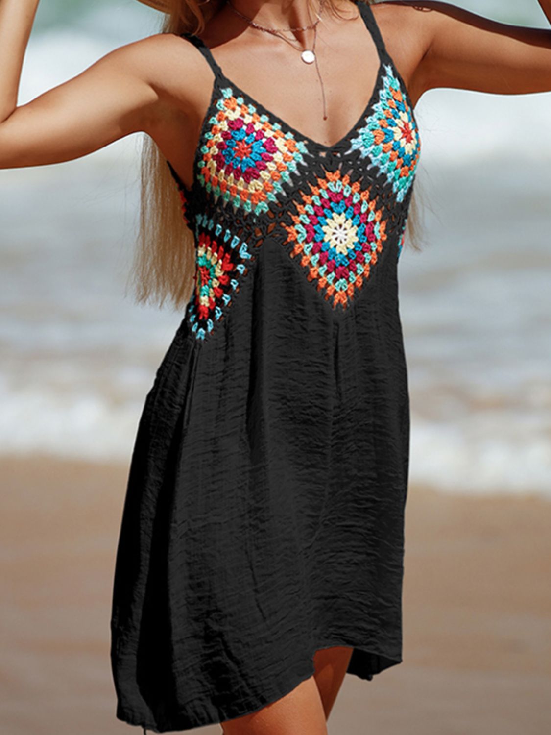 Cutout V-Neck Beach Dress for Women - Perfect for Swimming and Sunbathing