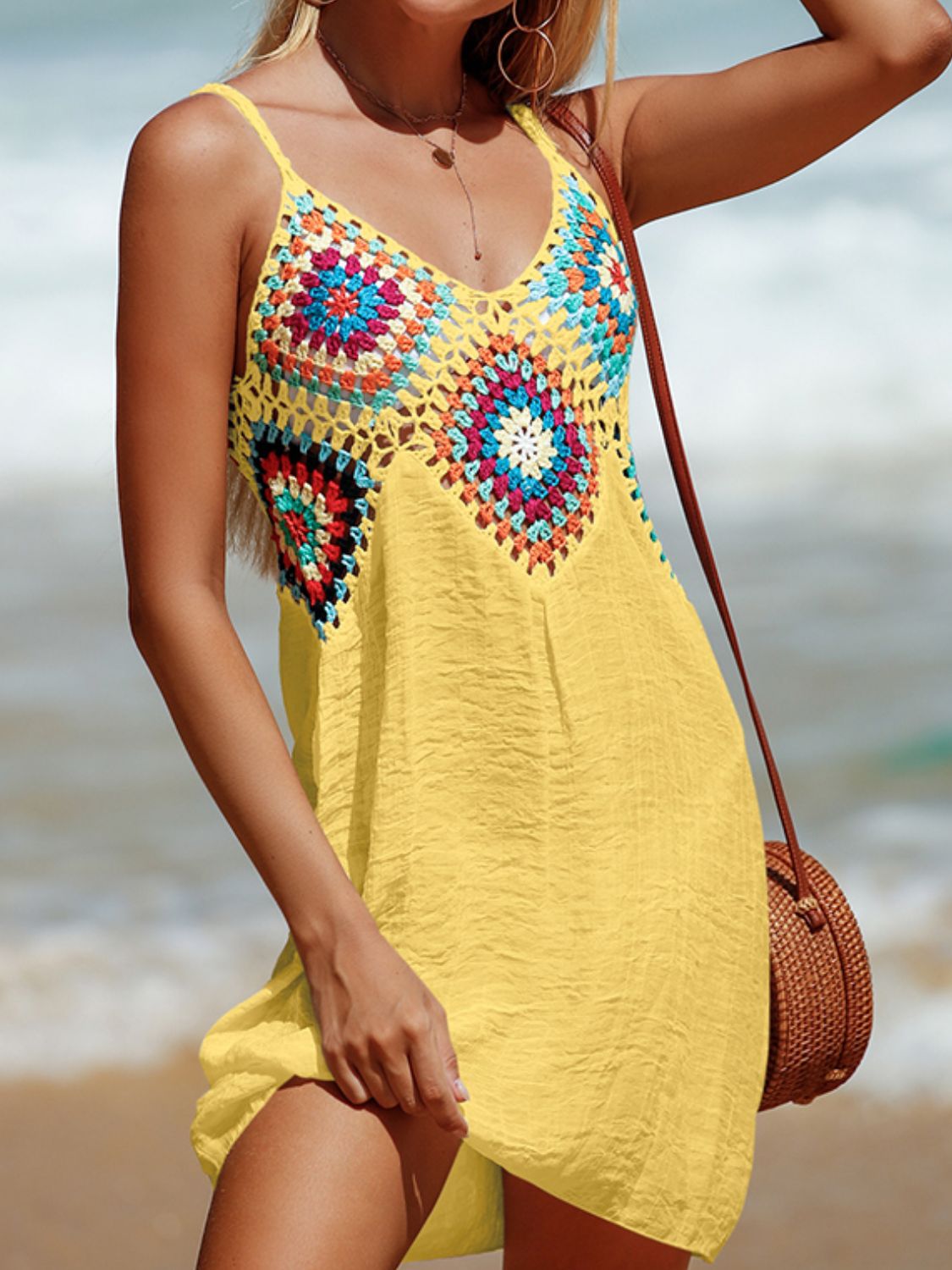 Cutout V-Neck Beach Dress for Women - Perfect for Swimming and Sunbathing