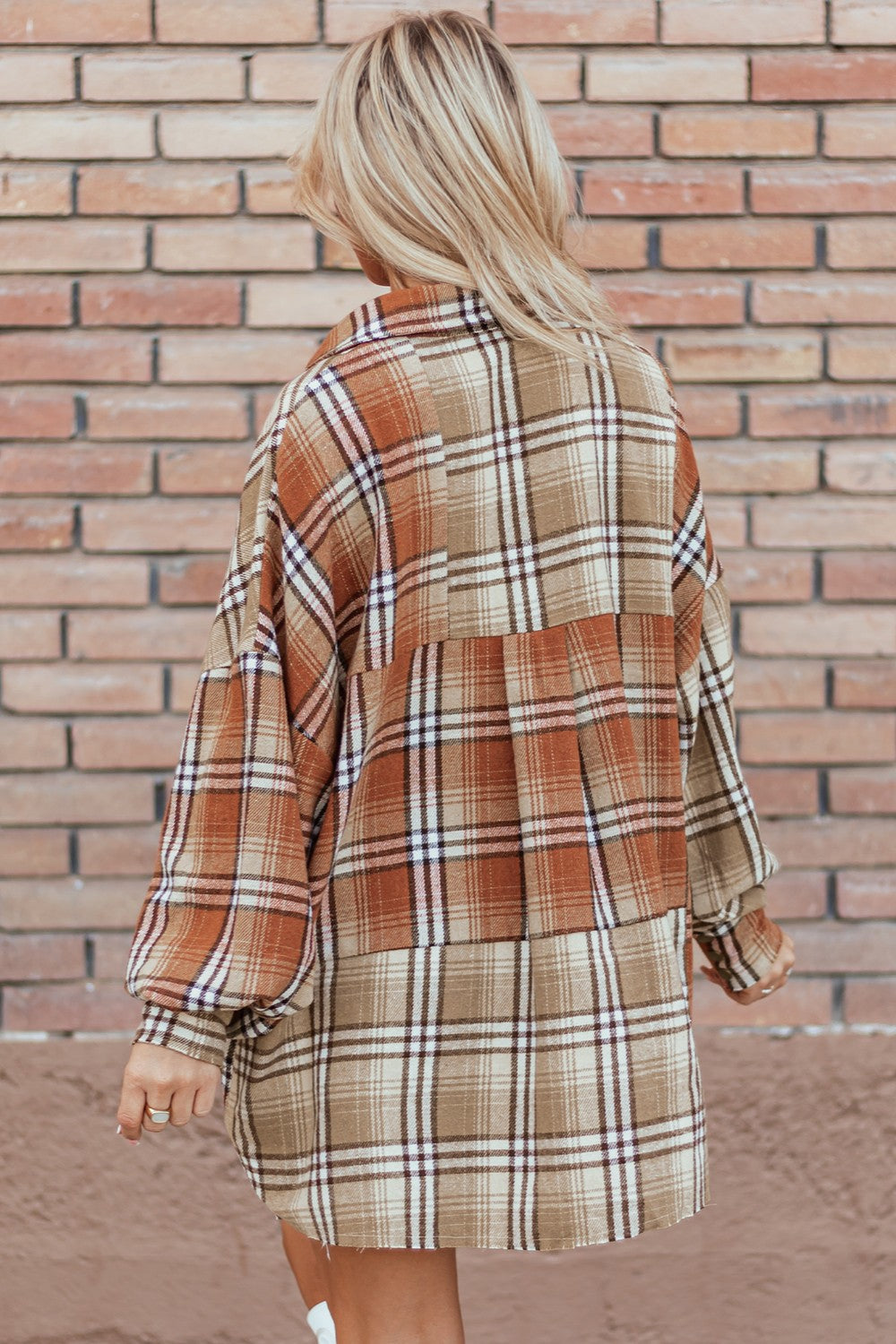 Plaid Shacket for Women - Lightweight Snap Down Jacket with Dropped Shoulders & Pockets - Comfortable Casual Outerwear