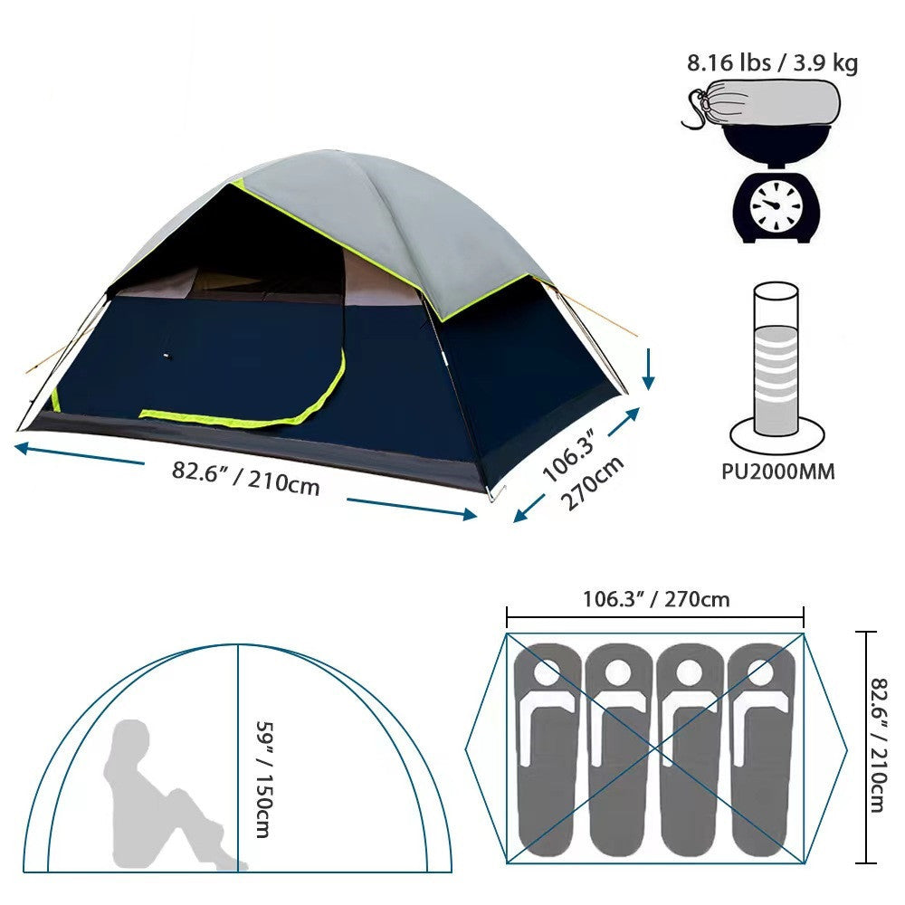 Compact and Spacious Darkroom Tent for 4 People - Perfect for Camping and Backpacking