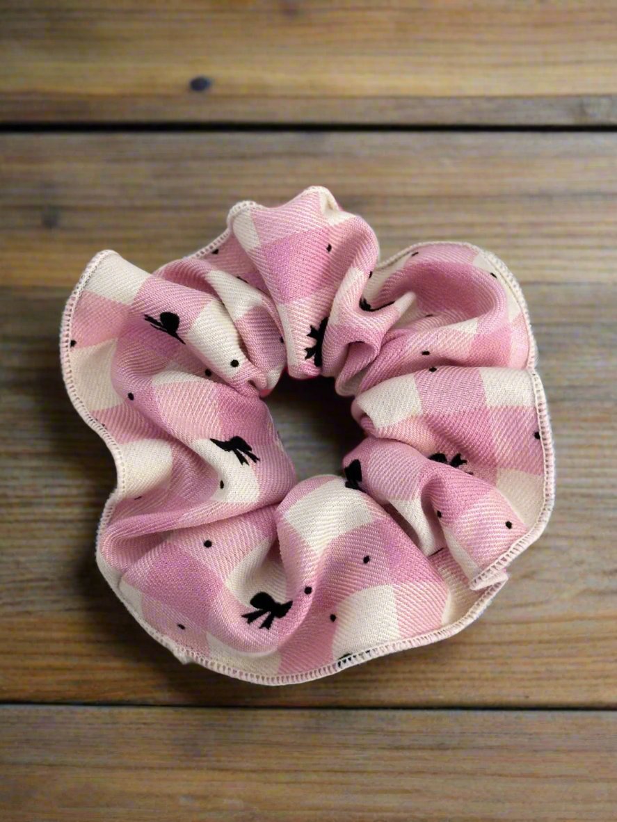 Plaid Elastic Hair Scrunchy Set - 3-Piece Durable Hair Ties