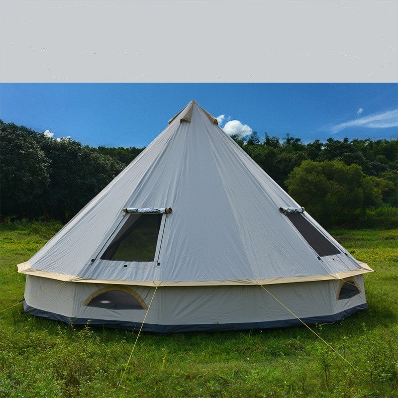 Waterproof Sunscreen Yurt Tent Pyramid Design Chimney Ventilation Outdoor Camping