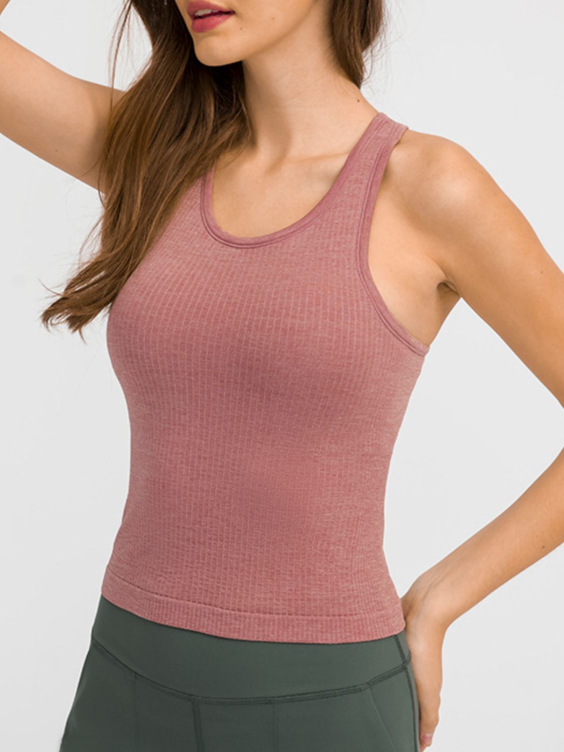 Women's Round Neck Racerback Active Tank Top - Athletic Wear