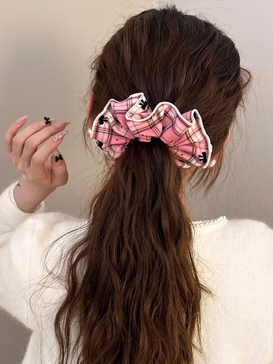 Plaid Elastic Hair Scrunchy Set - 3-Piece Durable Hair Ties