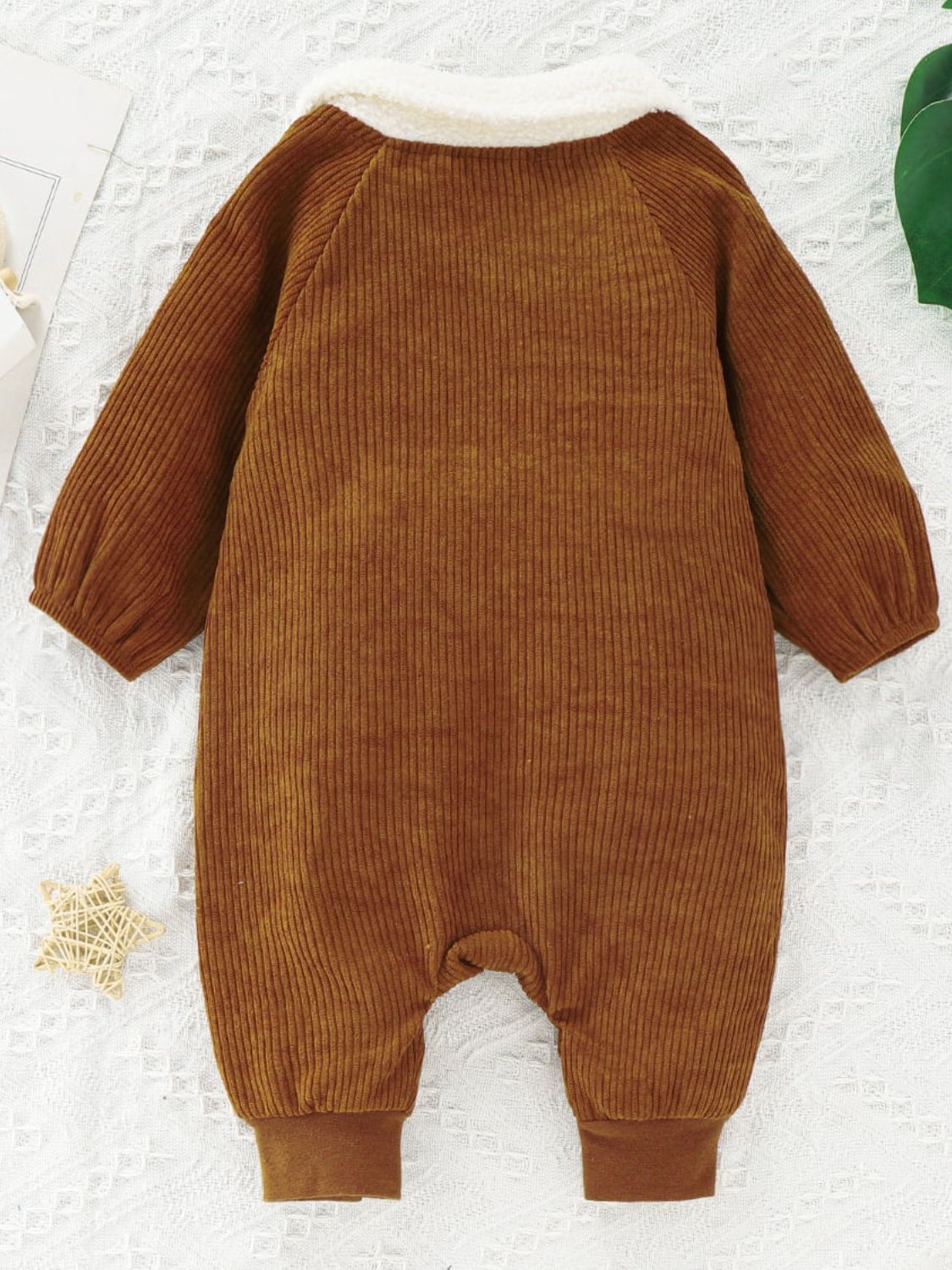 Baby Buttoned Collared Neck Corduroy Jumpsuit - Ivy & Arrow Supply Co.