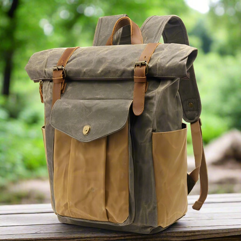 Retro Male Travel Backpack Travel Student Bag - Ivy & Arrow Supply Co.