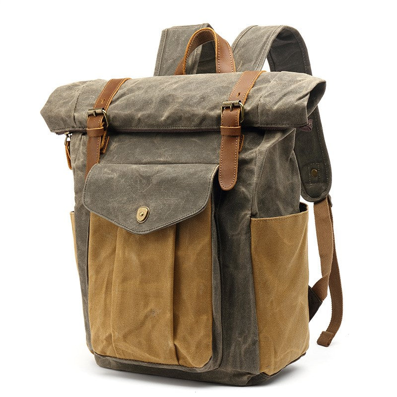 Retro Male Travel Backpack Travel Student Bag - Ivy & Arrow Supply Co.