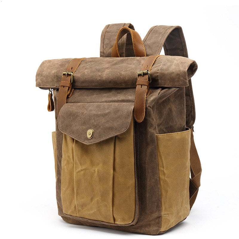 Retro Male Travel Backpack Travel Student Bag - Ivy & Arrow Supply Co.