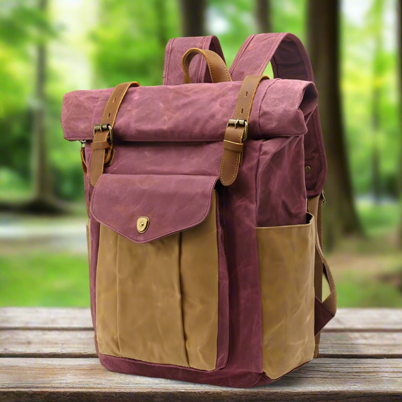 Retro Male Travel Backpack Travel Student Bag - Ivy & Arrow Supply Co.