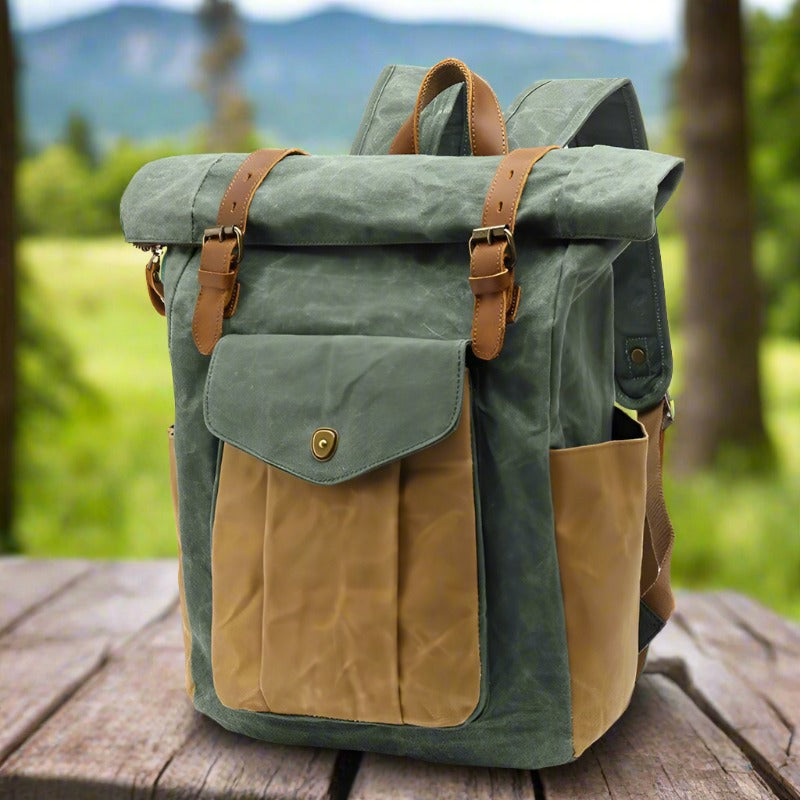 Retro Male Travel Backpack Travel Student Bag - Ivy & Arrow Supply Co.