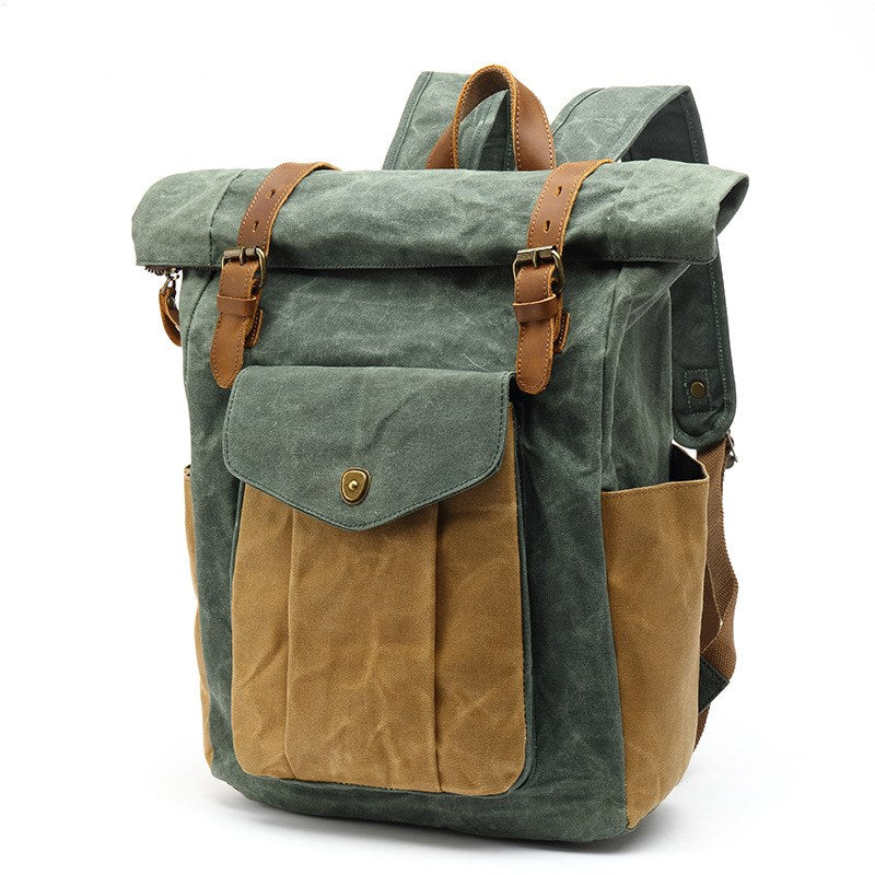 Retro Male Travel Backpack Travel Student Bag - Ivy & Arrow Supply Co.