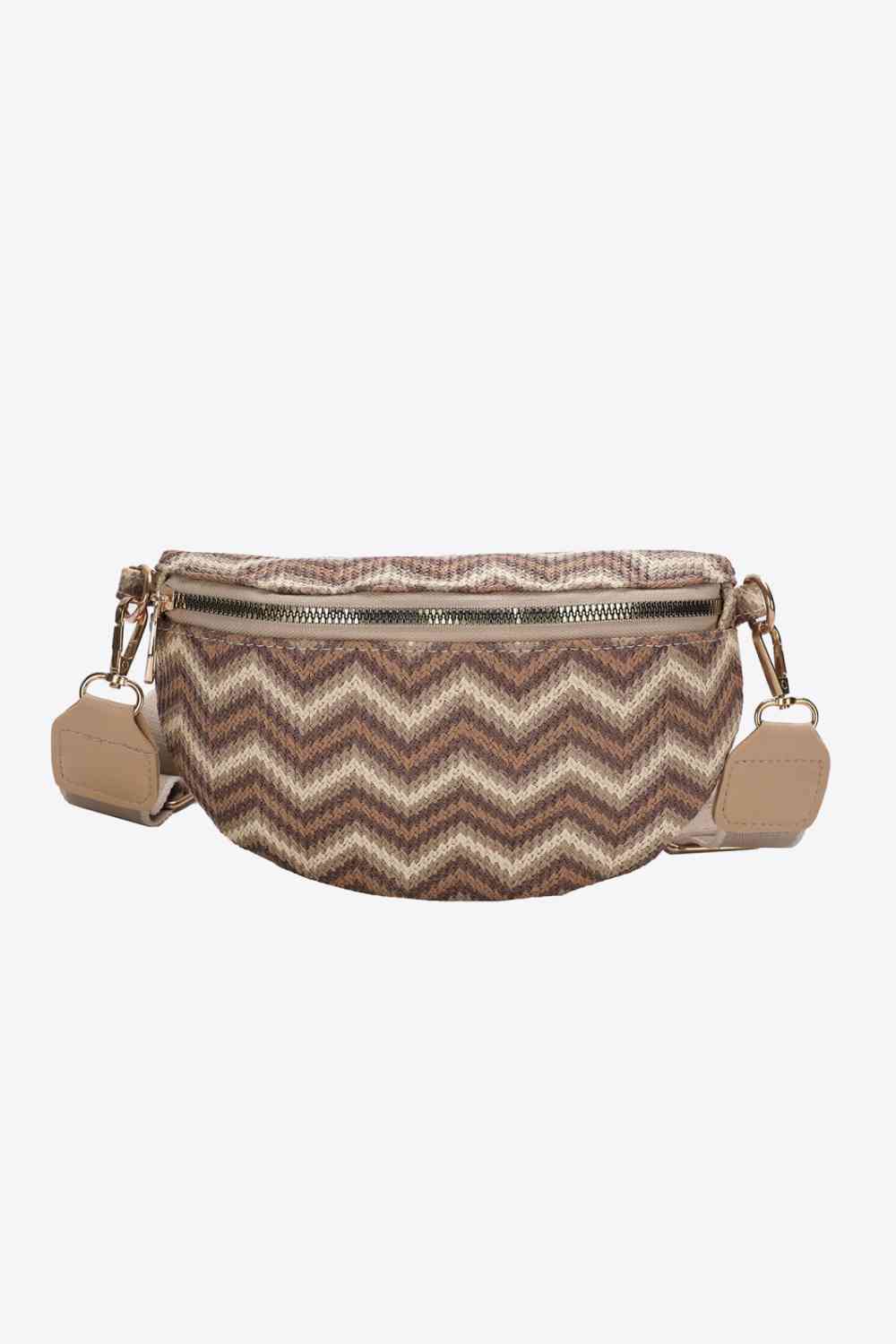 Stylish Chevron Straw Sling Bag