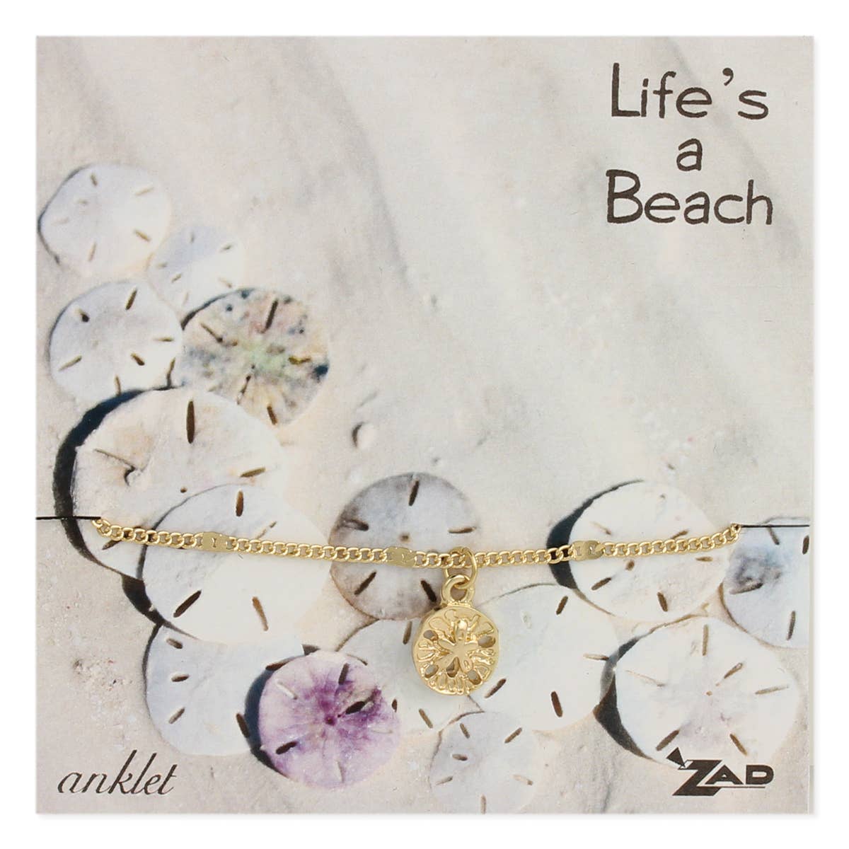 Beachy Sand Dollar Charm & Chain Anklet - Adjustable 9" Length - Lobster Claw Closure - Gold & Silver Finish - Nautical Jewelry for Beach Lovers