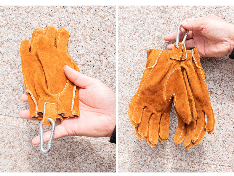 Vintage Non-Slip Leather Motorcycle Gloves Unisex - Two Layer Cowhide for Superior Protection and Grip