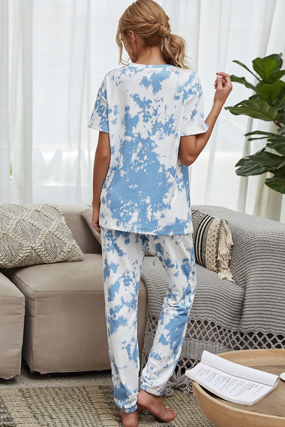 Women's White Label Lightweight Tie-Dye T-Shirt and Drawstring Pants Set