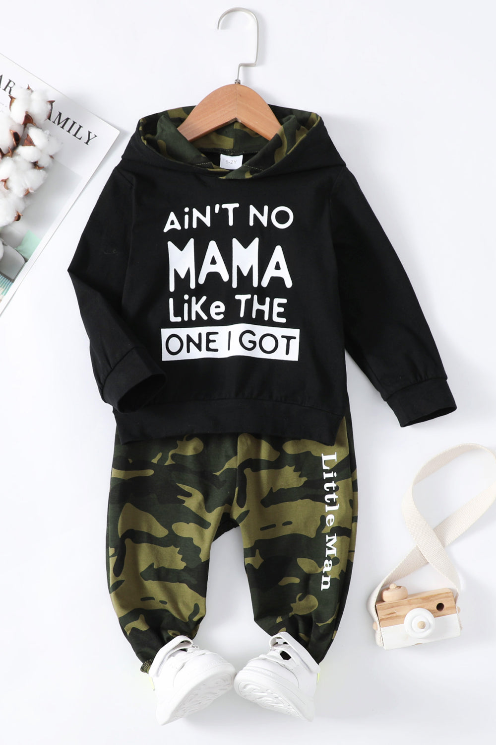 Boys Letter Graphic Hoodie and Joggers Set - Ivy & Arrow Supply Co.