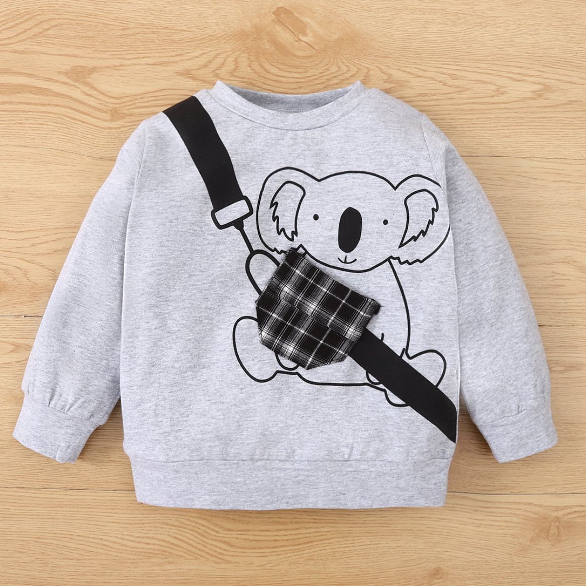 Kids Animal Graphic Sweatshirt and Plaid Joggers Set - Ivy & Arrow Supply Co.