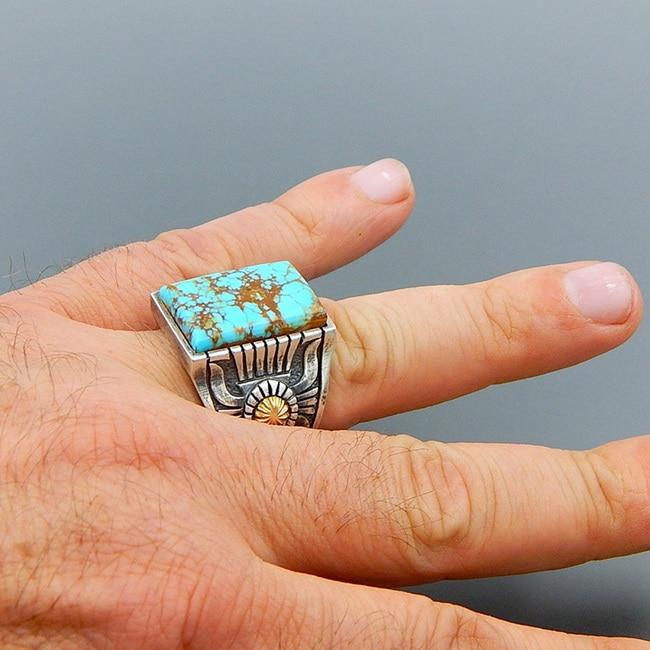 Square green turquoise ring - Ivy & Arrow Supply Co.