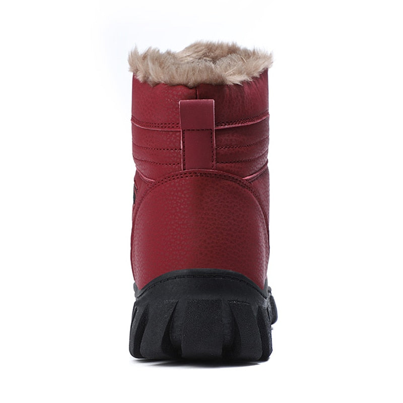 Women's Hiking Boots with Plush Fur Lining and Lace-Up Closure