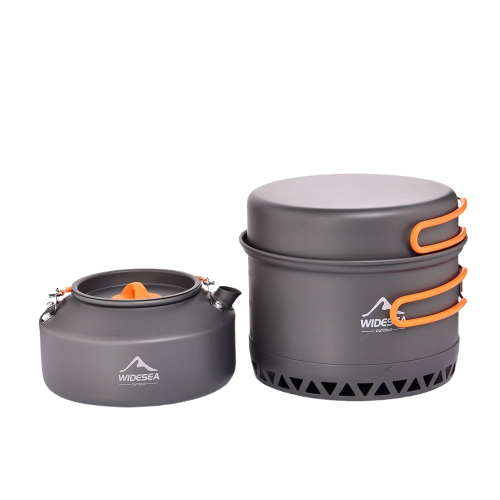 WIDESEA Outdoor Camping Anodized Aluminum Cookware Set for 2-3 People