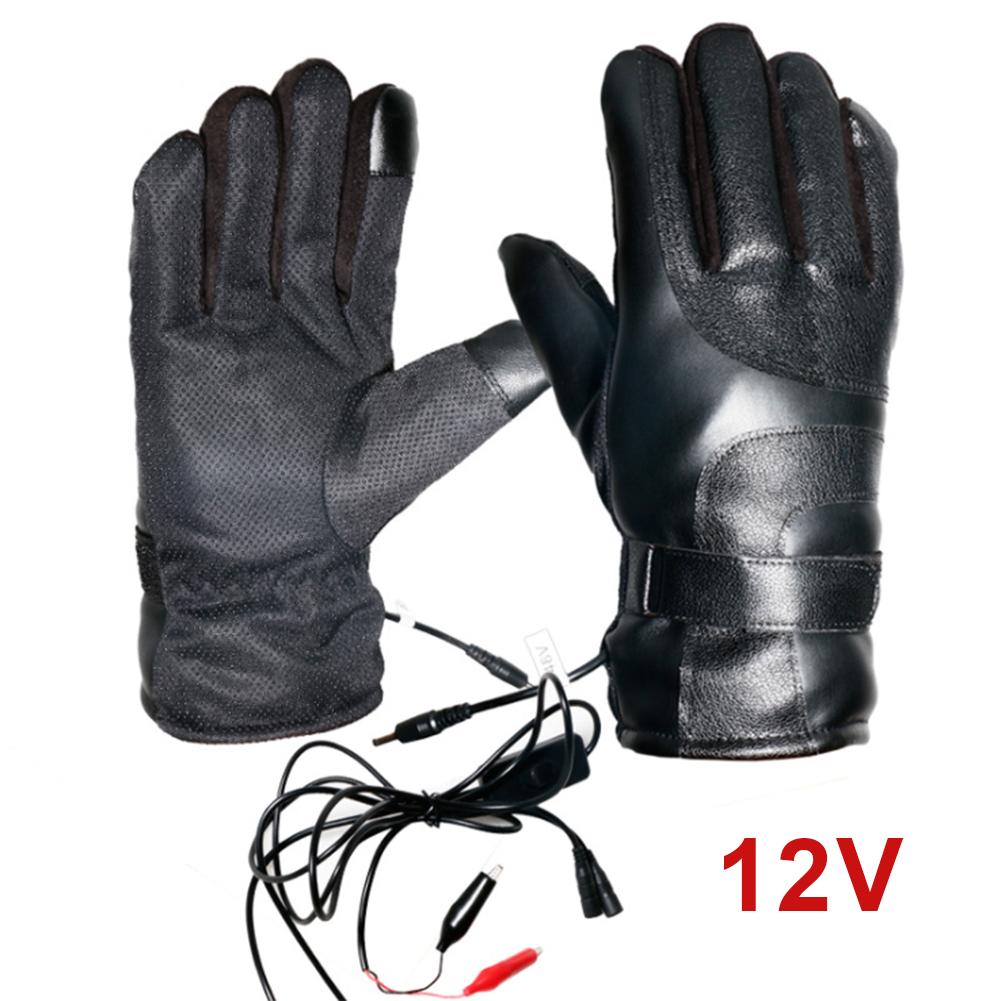 Rechargeable Motorcycle Heated Gloves with Touchscreen 12V Unisex Non-Slip Palm