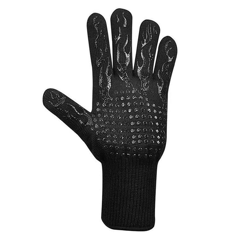 VERHALLE BBQ High Temperature Fireproof Gloves resisting up to 800 Degrees Aramid 1313 and Deyan+ cotton+ silicone Gloves for Heat Protection